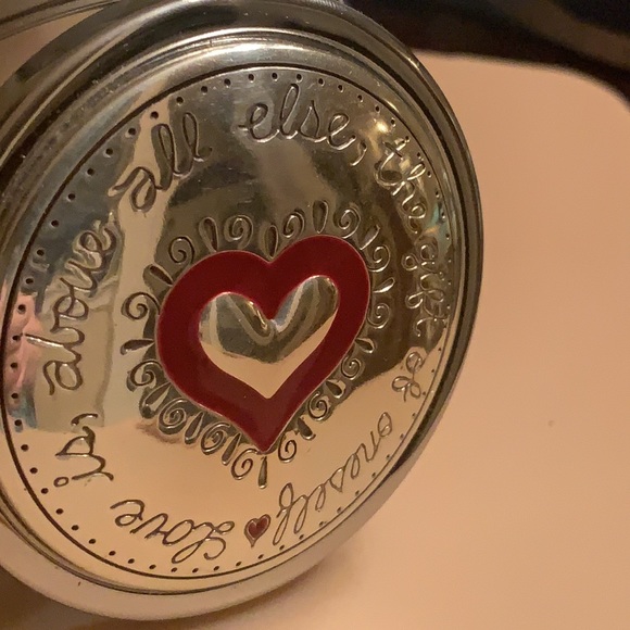 Brighton Engraved Compact Silver Mirror “Love is above all else, the gift…” - Picture 3 of 5